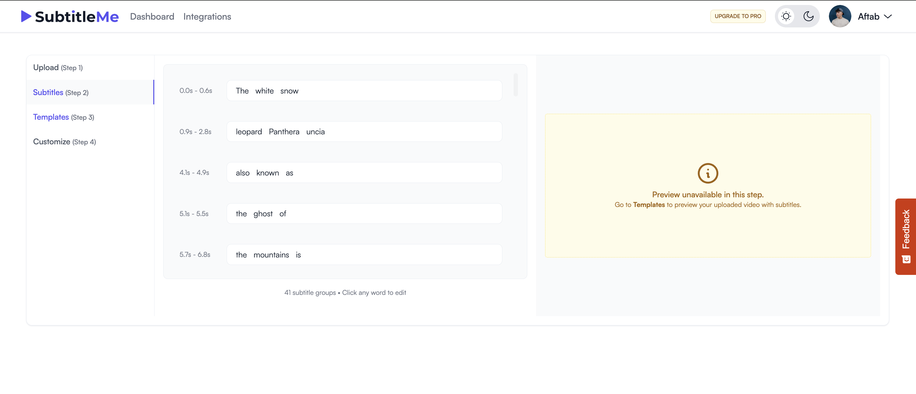 Upload video and generate AI captions